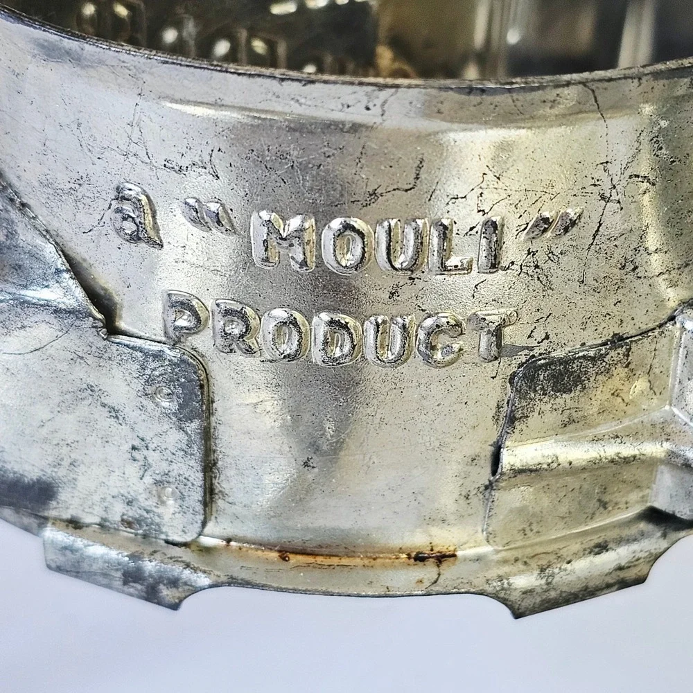 Vintage Mouli Shredder Rotary Grater Made in France Red Knob 4 Discs Tool French